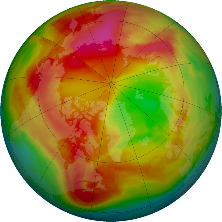 Arctic ozone map for 14 February 1979